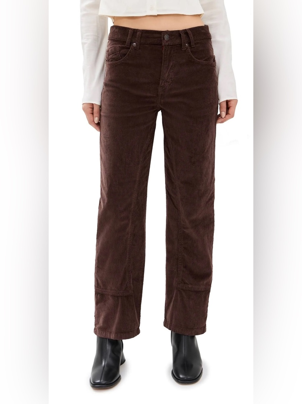 Free People We The Free Risk Taker High Rise Corduroy Pants 26 Brown Wide Leg - Picture 2 of 16